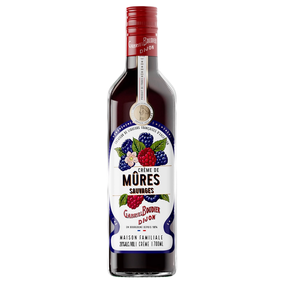 A bottle of Gabriel Boudier Creme De Mure (Blackberry) Liqueur 20% 700ml