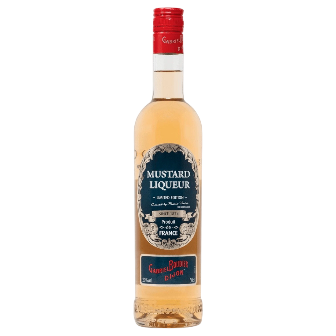 A bottle of Gabriel Boudier Mustard Liqueur 20% 500ml
