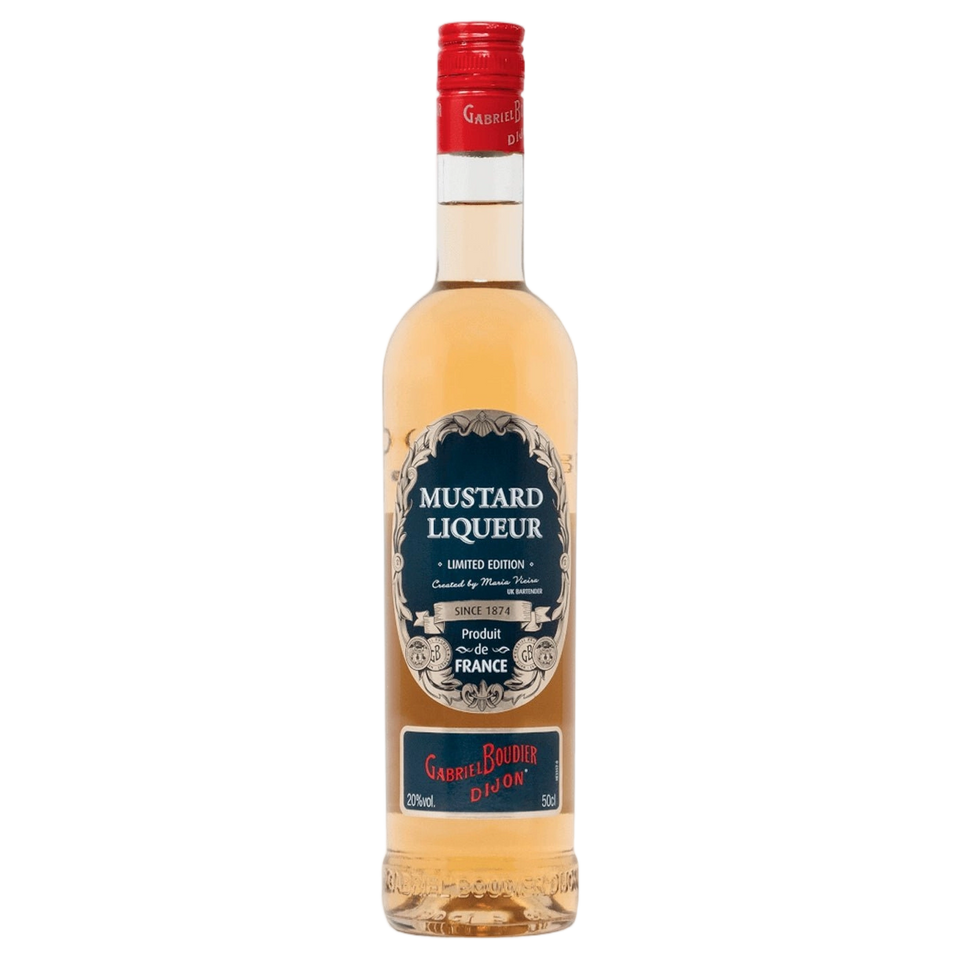 A bottle of Gabriel Boudier Mustard Liqueur 20% 500ml
