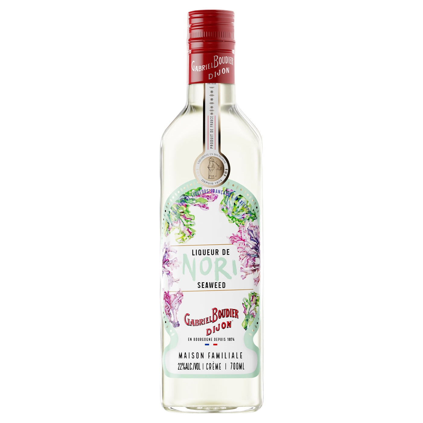 A bottle of Gabriel Boudier Nori Seaweed Liqueur 22% 700ml