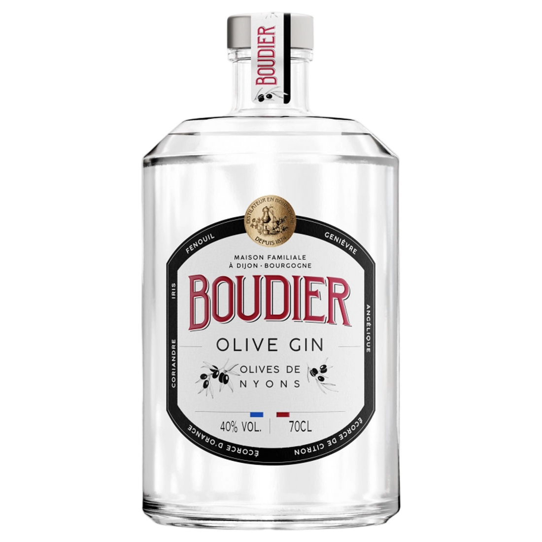 A bottle of Gabriel Boudier Olive Gin 40% 700ml