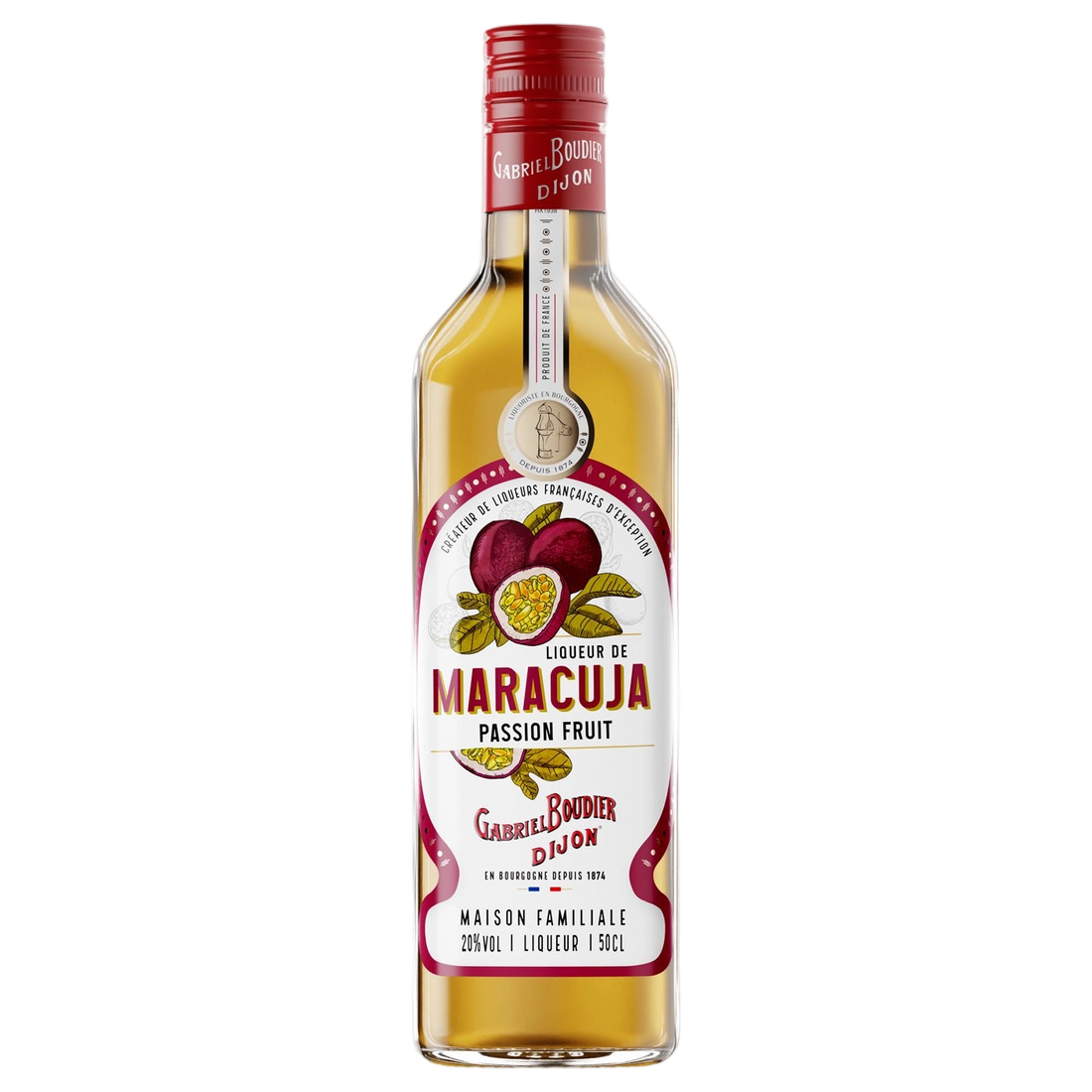 A bottle of Gabriel Boudier Liqueur De Maracuja (Passionfruit) Liqueur 20% 500ml