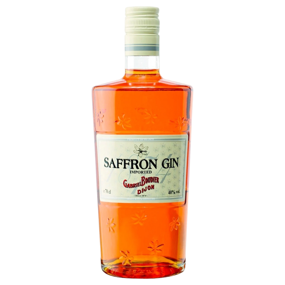 A bottle of Gabriel Boudier Saffron Gin 40% 700ml