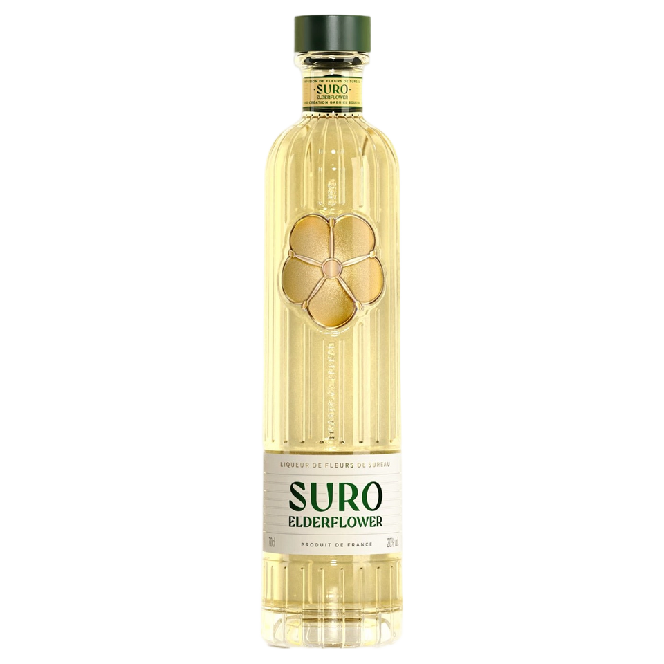 A bottle of Gabriel Boudier Suro Elderflower Liqueur 20% 700ml