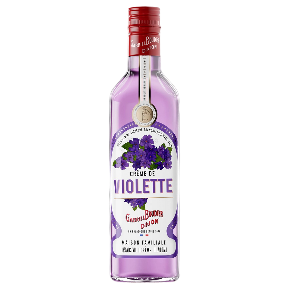 A bottle of Gabriel Boudier Creme De Violette (Violet) Liqueur 18% 700ml