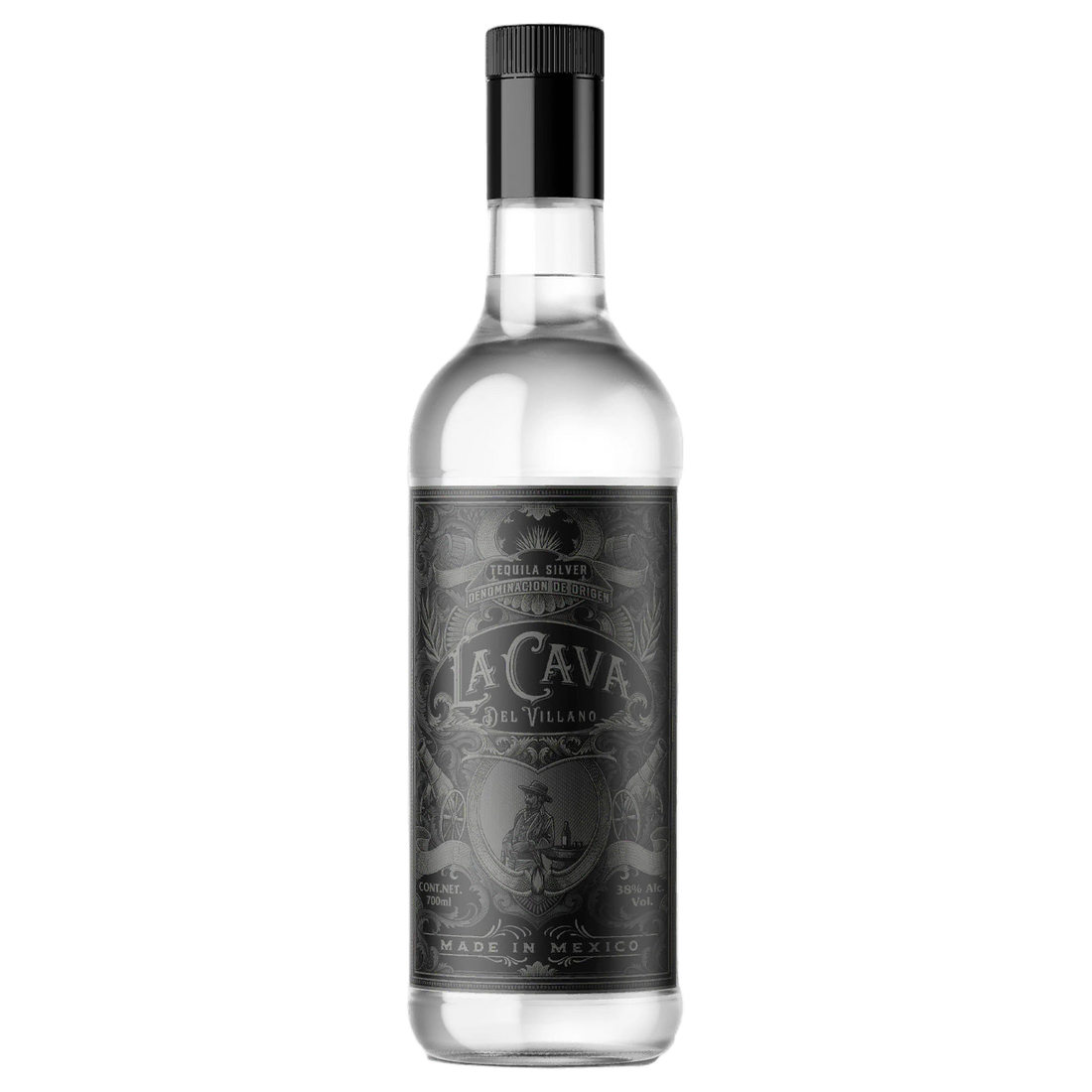 A bottle of La Cava del Villano Plata Tequila 38% 700ml