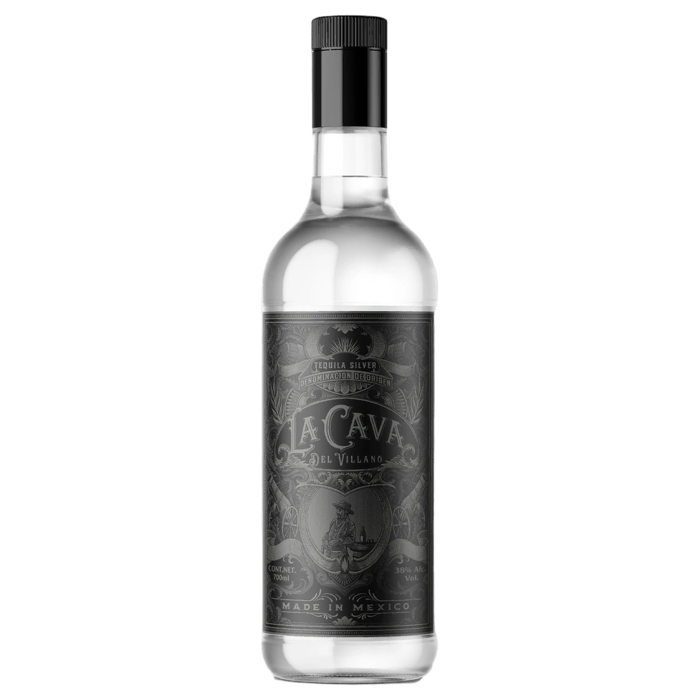 A bottle of La Cava del Villano Plata Tequila 38% 700ml