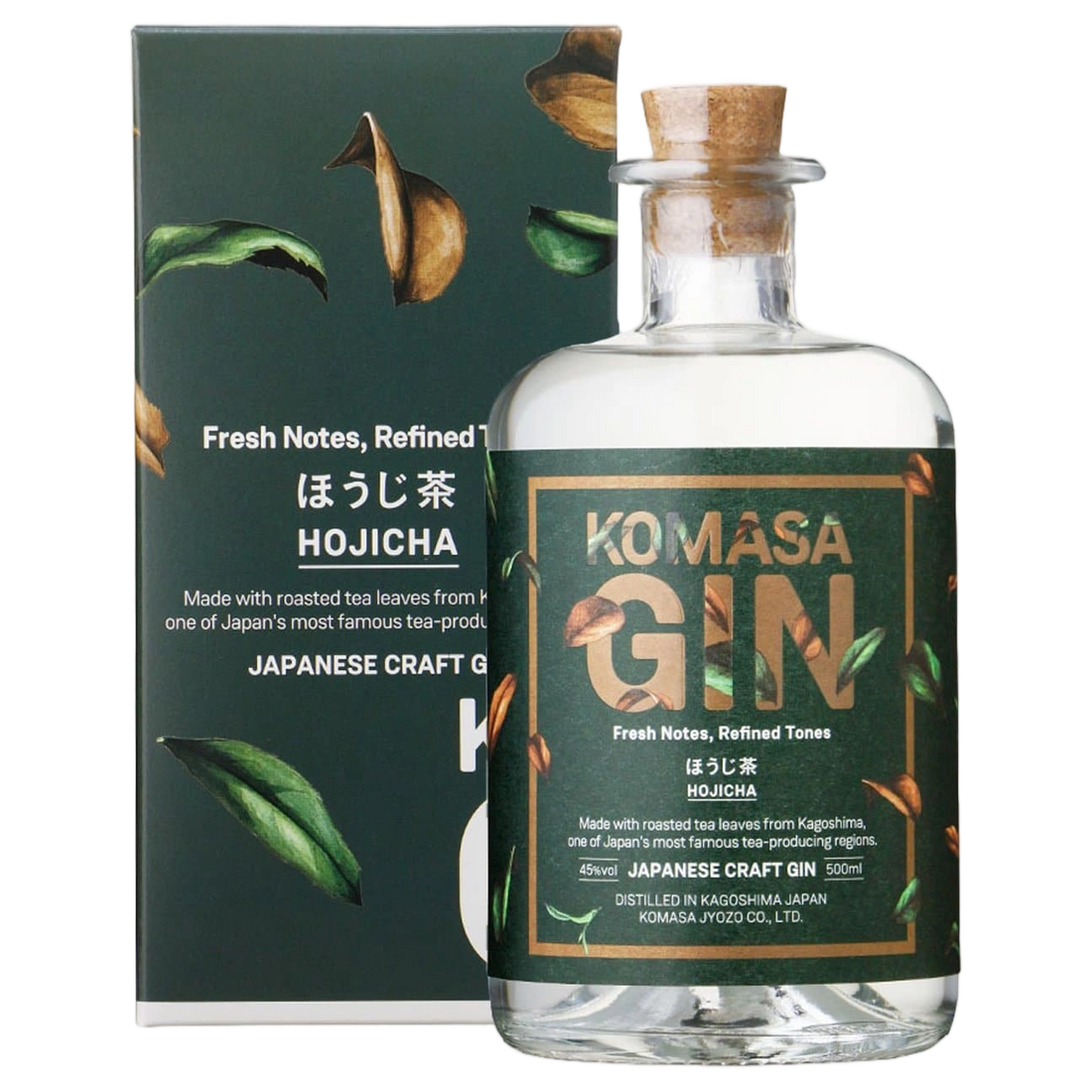 A bottle of Komasa Jyozo Hojicha Gin (Green Tea) 40% 500ml