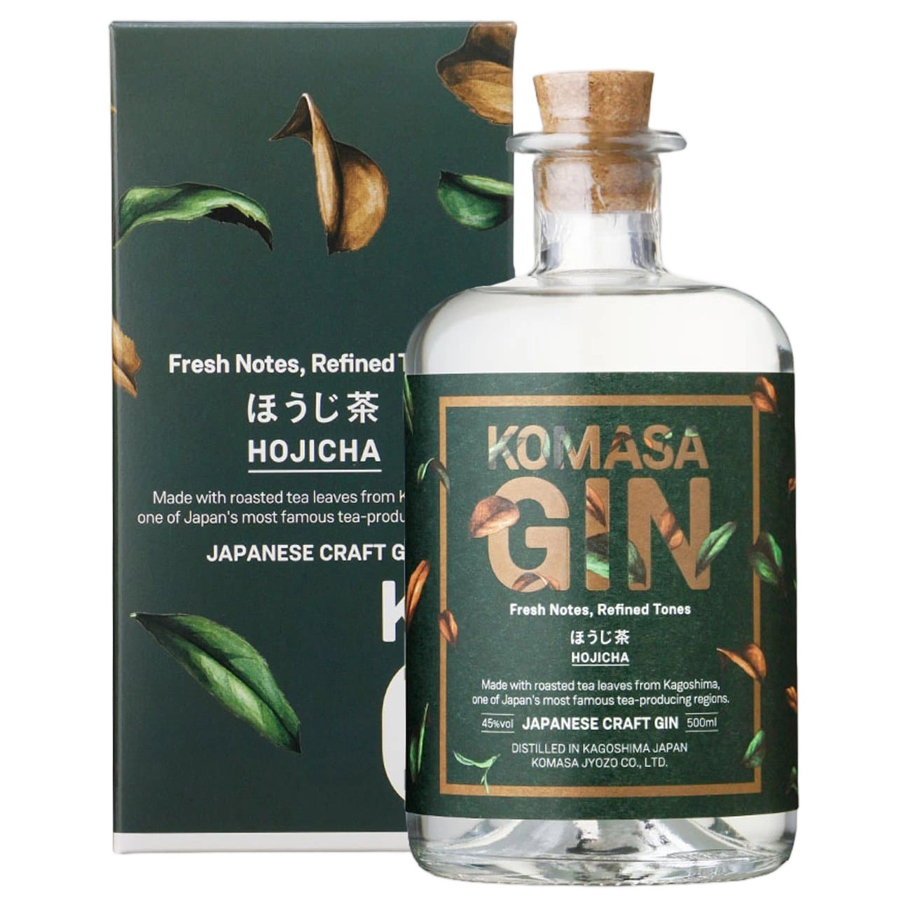 A bottle of Komasa Jyozo Hojicha Gin (Green Tea) 40% 500ml