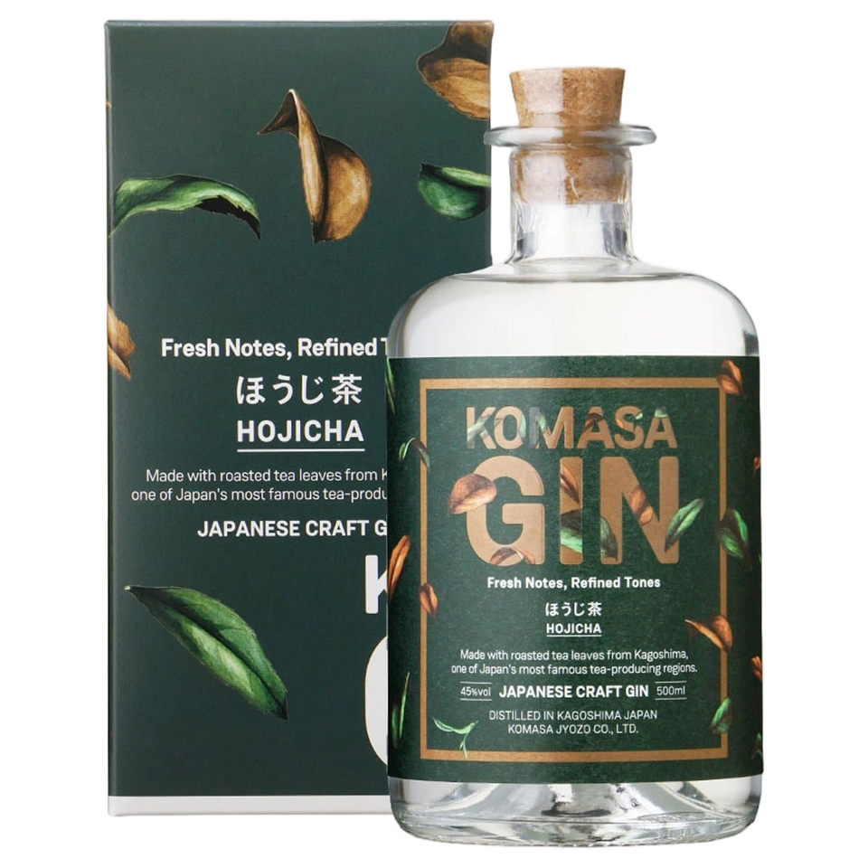 A bottle of Komasa Jyozo Hojicha Gin (Green Tea) 40% 500ml