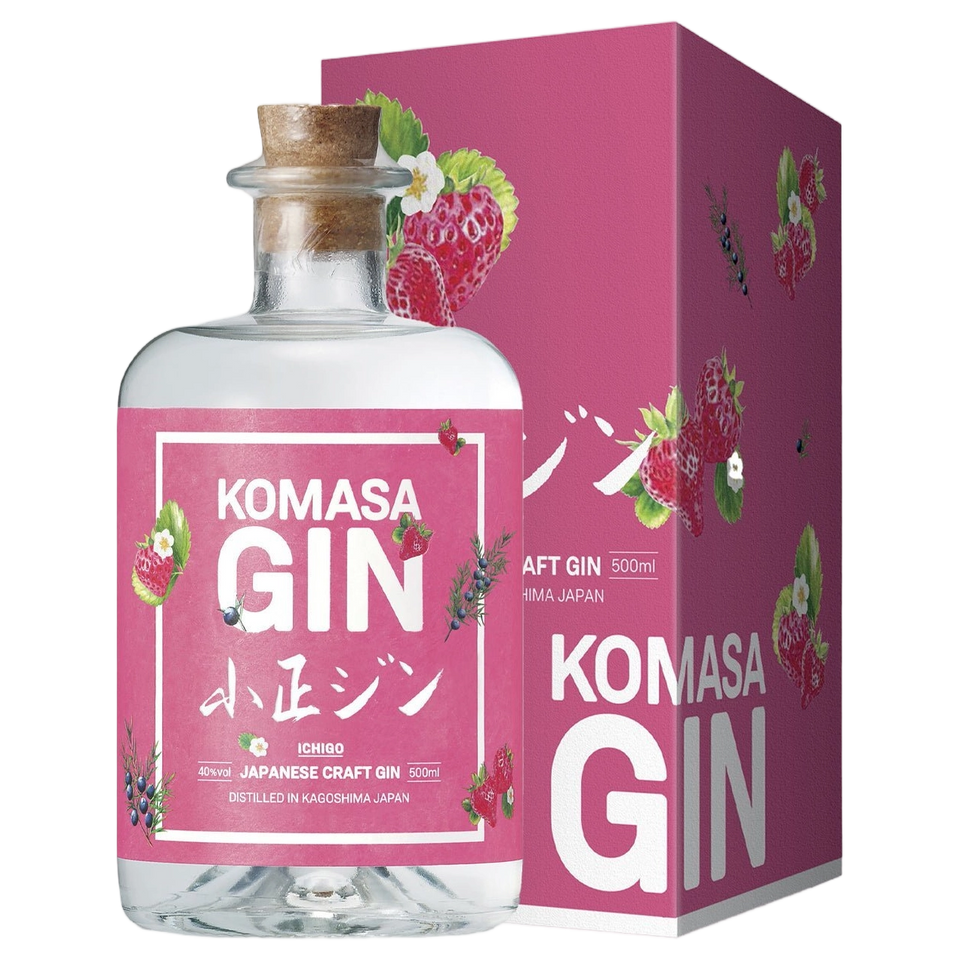 A bottle of Komasa Ichigo Kagoshima Strawberry Gin 45% 500ml