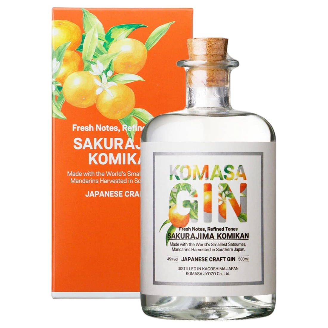 A bottle of Komasa Jyozo Sakurajima Komikan (Mandarin) 40% 500ml