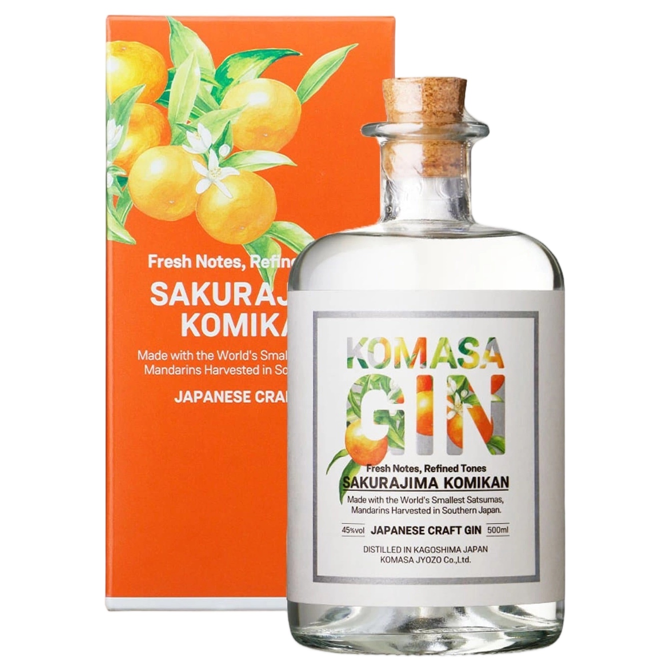 A bottle of Komasa Jyozo Sakurajima Komikan (Mandarin) 40% 500ml