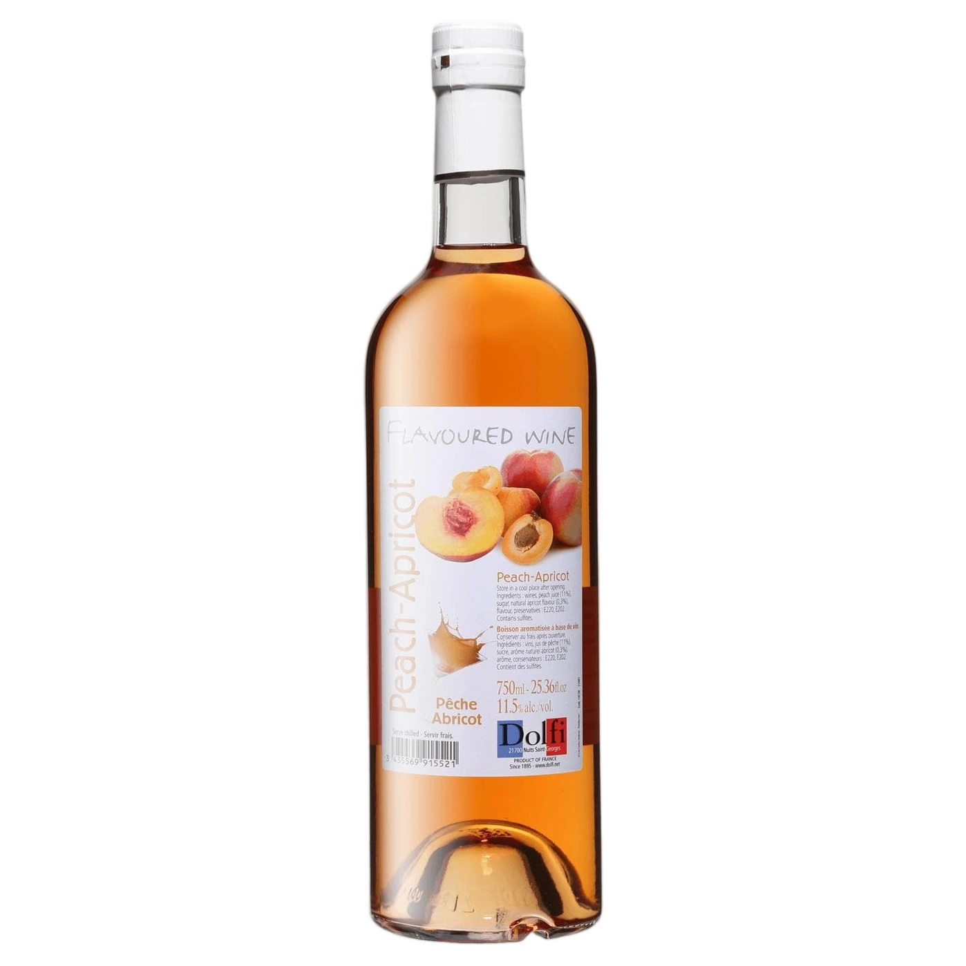 A bottle of Dolfi Wine Peach Apricot Flavour 11.5% 750ml Fortified Wine