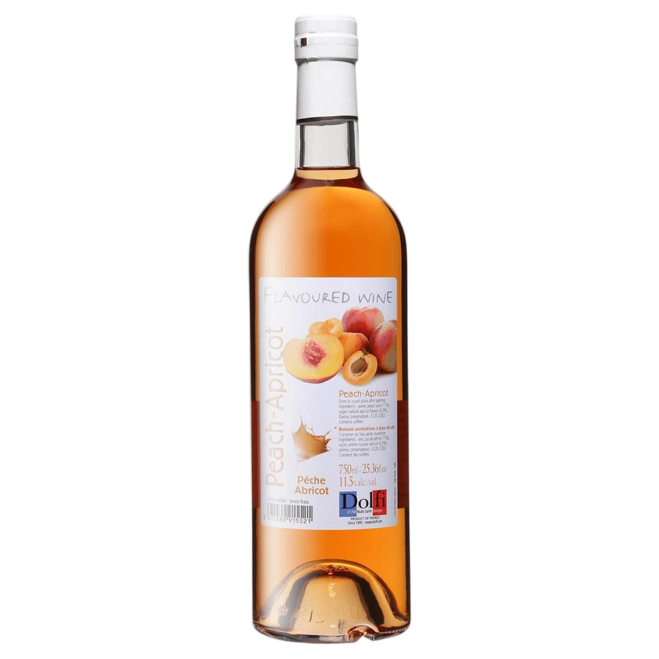 A bottle of Dolfi Wine Peach Apricot Flavour 11.5% 750ml Fortified Wine