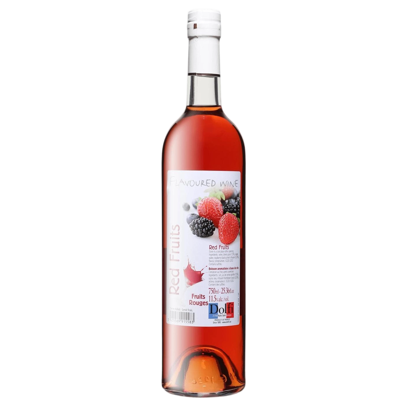 A bottle of Dolfi Wine Red Fruits (Raspberry Blackcurrant Cherry) 11.5% 750ml Fortified Wine