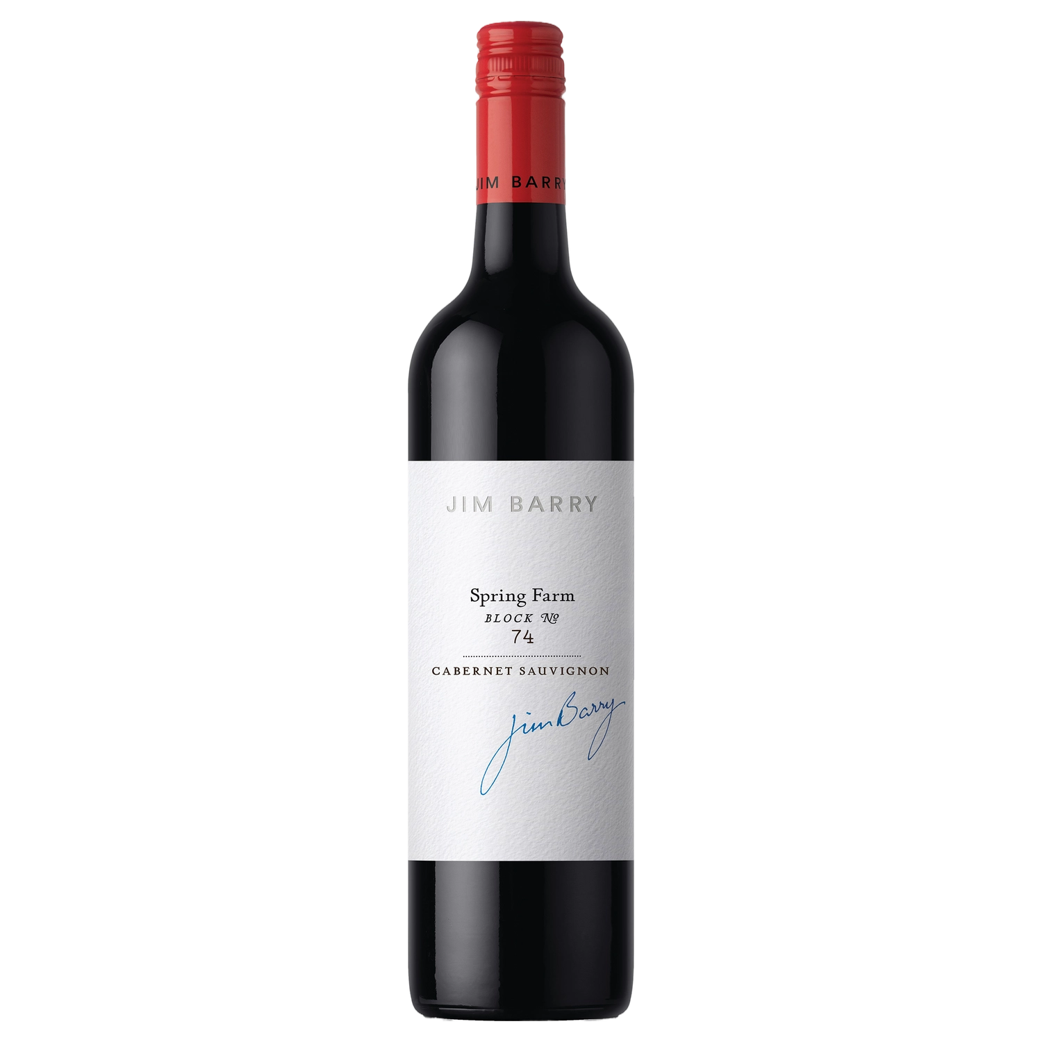 A bottle of Jim Barry Spring Farm Block 74 Cabernet Sauvignon 2022 750ml Red Wine