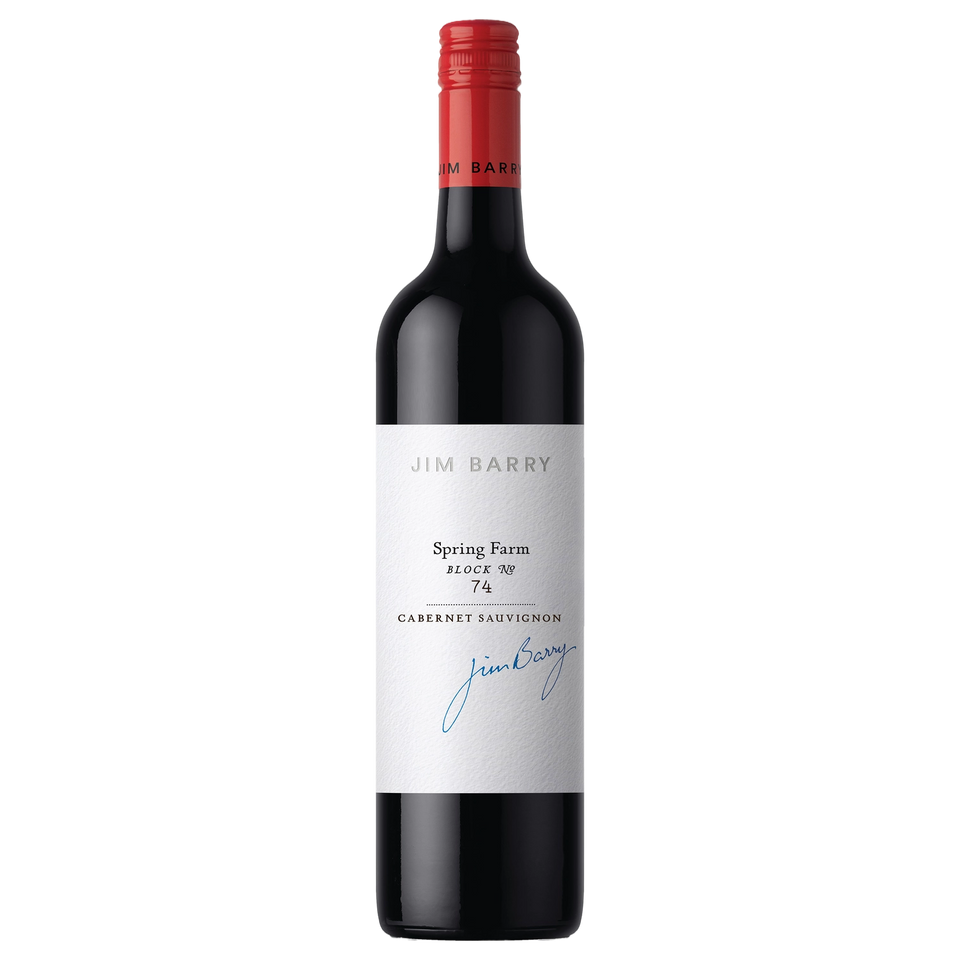 A bottle of Jim Barry Spring Farm Block 74 Cabernet Sauvignon 2022 750ml Red Wine