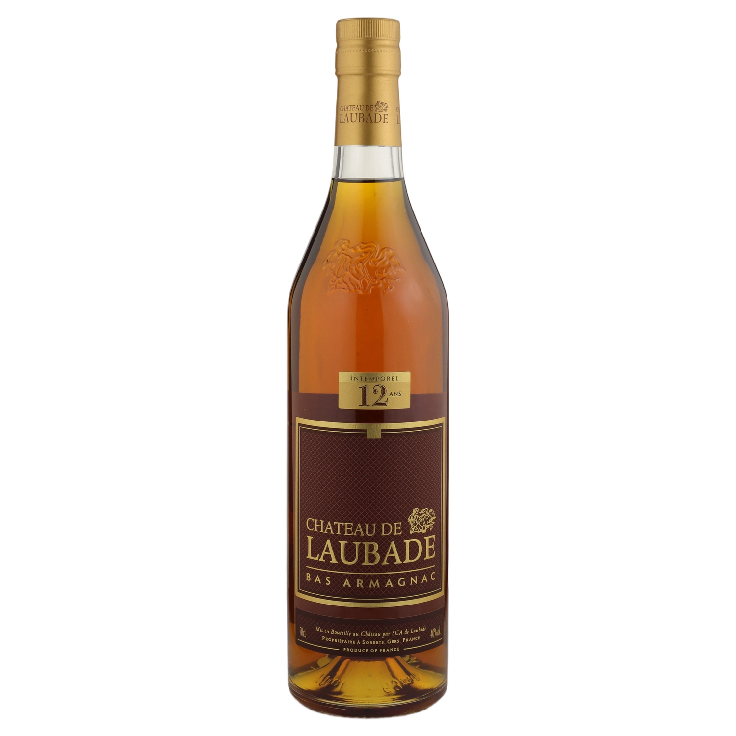 A bottle of Chateau de Laubade Bas Armagnac Hors d'âge 12YO 40% 700ml