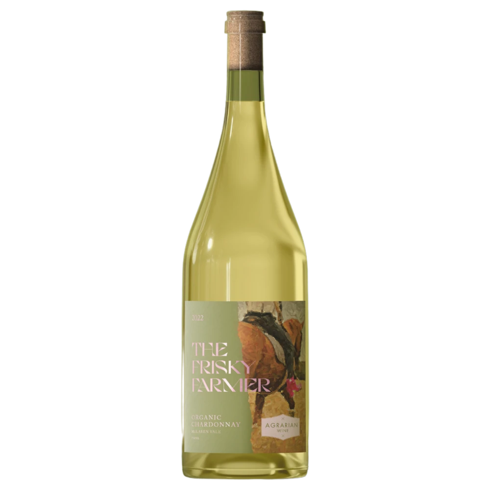 A bottle of Agrarian Frisky Farmer Chardonnay 2023 750ml White Wine