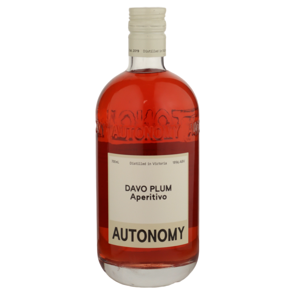 A bottle of Autonomy Davo Plum Aperitivo 15% 700ml