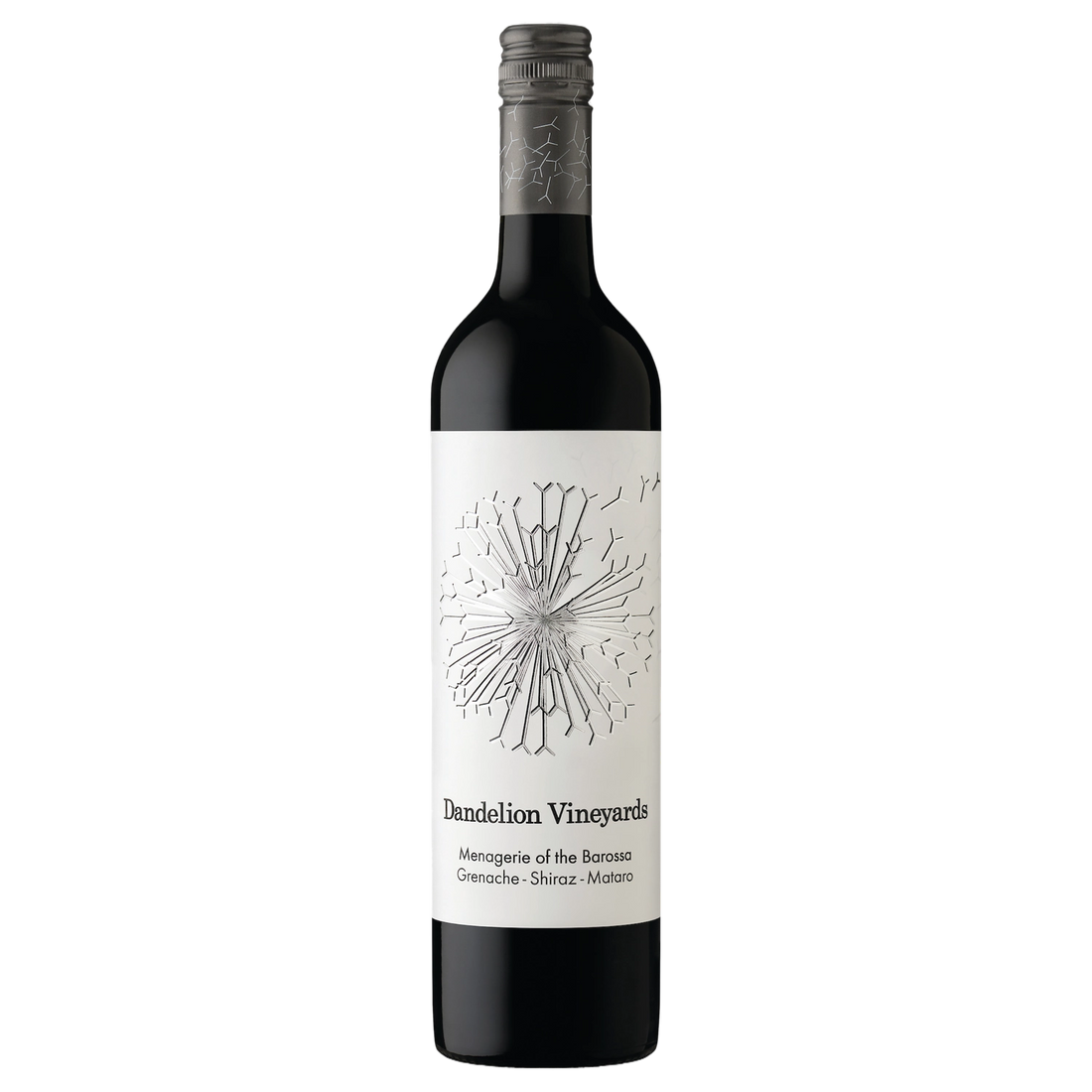 A bottle of Dandelion Vineyards Menagerie of the Barossa Grenache Shiraz Mataro 2024 750ml Red Wine