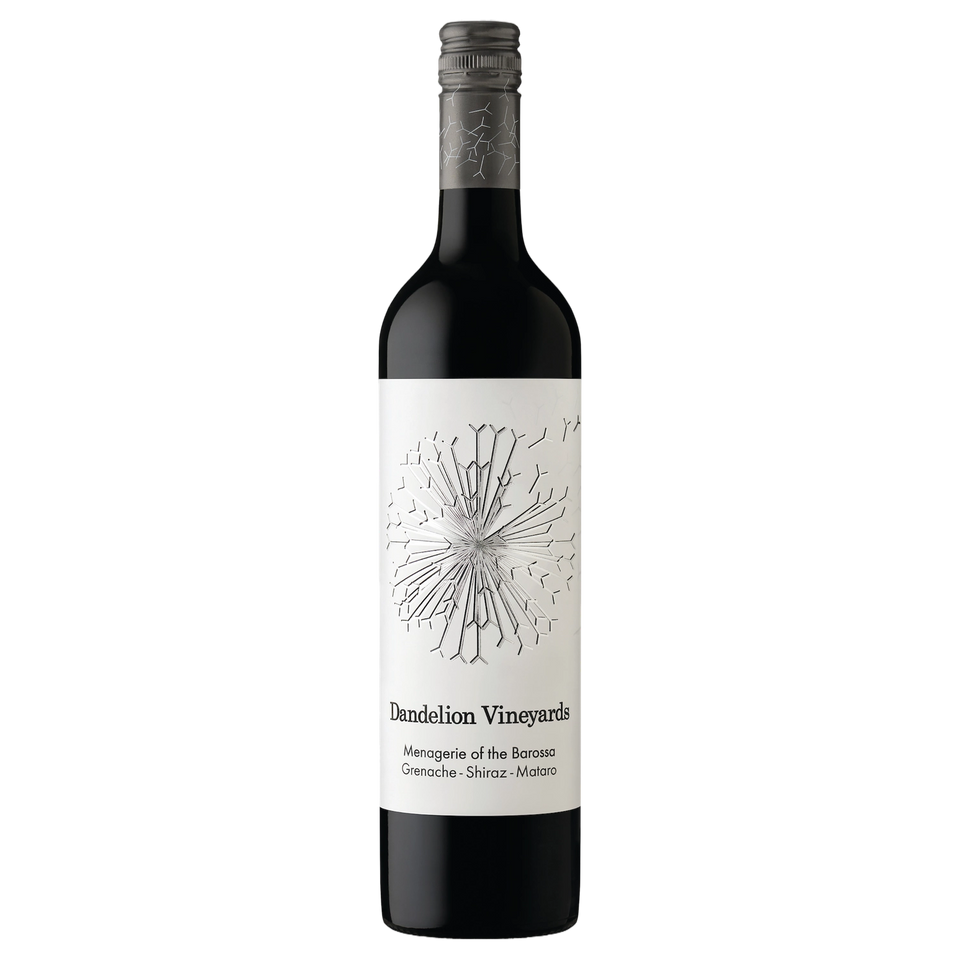 A bottle of Dandelion Vineyards Menagerie of the Barossa Grenache Shiraz Mataro 2024 750ml Red Wine