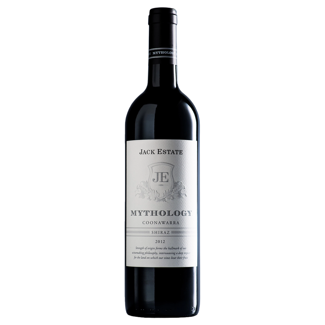 A bottle of Jack Estate Mythology Shiraz 2012 750ml Red Wine