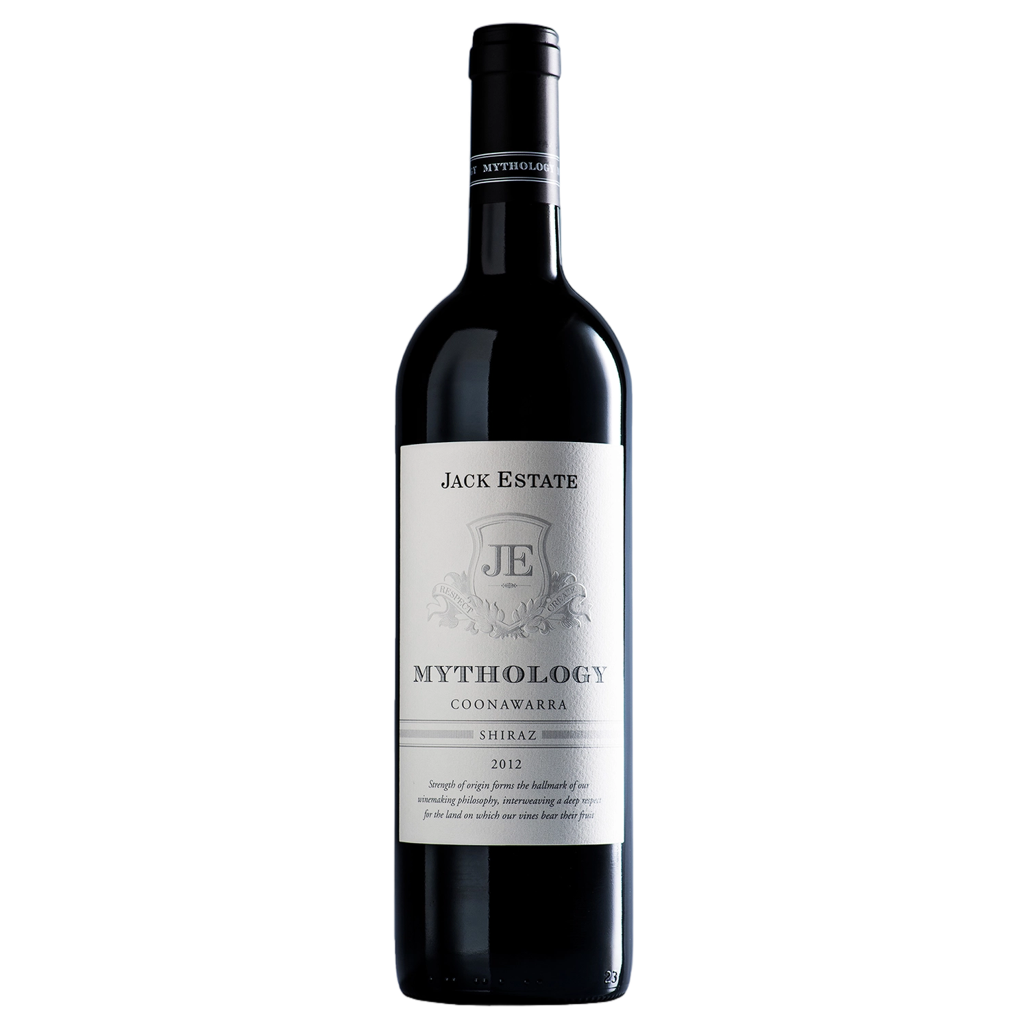A bottle of Jack Estate Mythology Shiraz 2012 750ml Red Wine