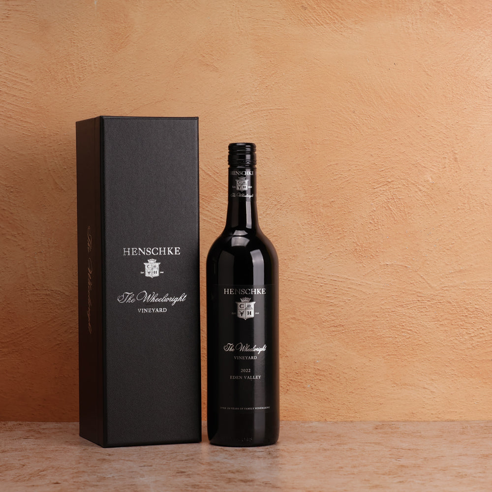 A bottle of Henschke Wheelwright Shiraz 2022 750ml Red Wine