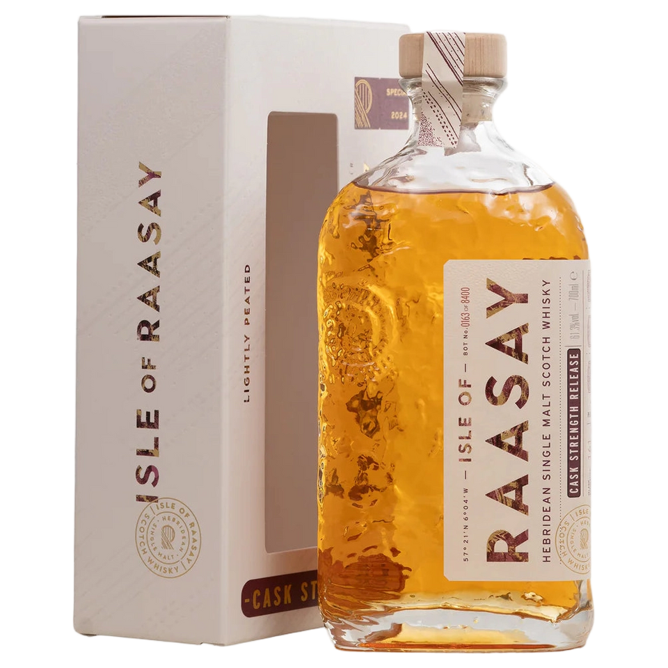 A bottle of Isle of Raasay Cask Strength Single Malt Whisky 700ml