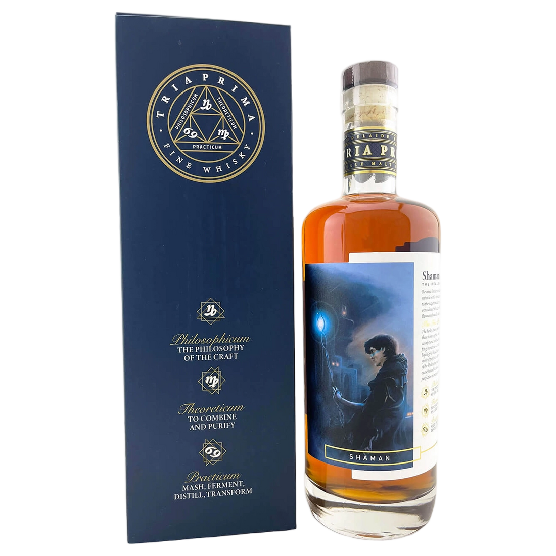 A bottle of Tria Prima Shaman Batch 2 700ml