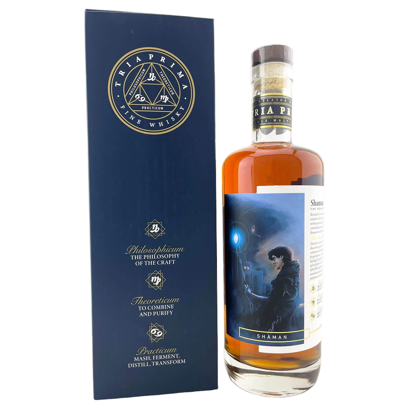 A bottle of Tria Prima Shaman Batch 2 700ml
