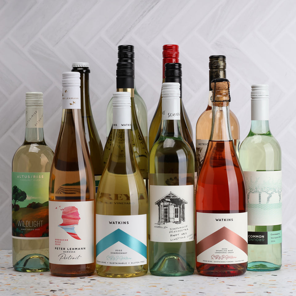 A collection of The Ready-for-Anything Dozen Featuring Sparkling, Rose & Fresh Whites Valued at $360 from The Wine Collective