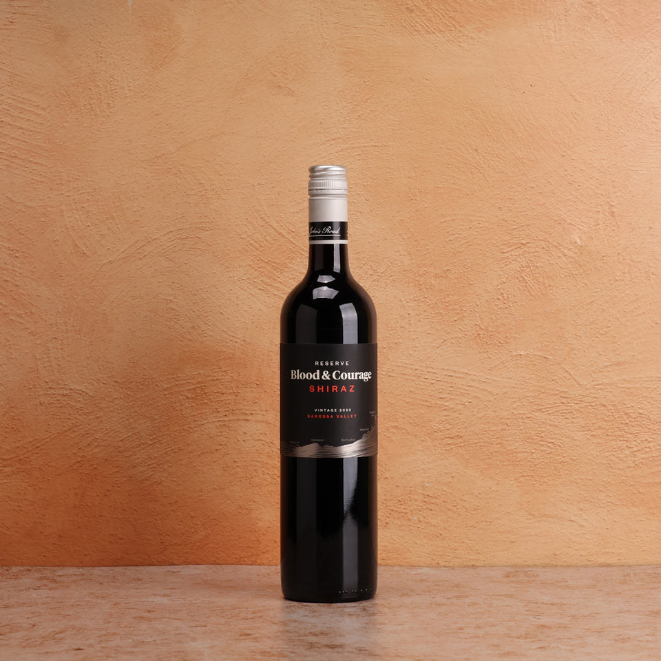 A bottle of St Johns Road Blood & Courage Reserve Shiraz 2023 750ml Red Wine