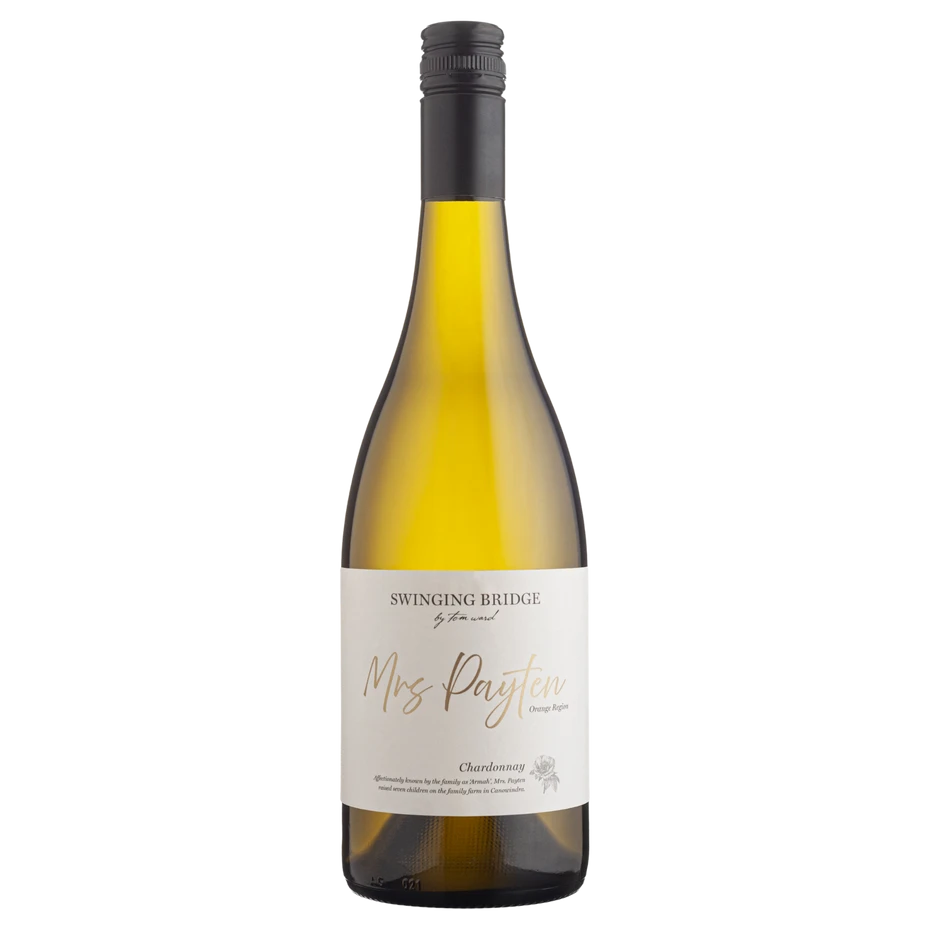 A bottle of Swinging Bridge Mrs Payten Chardonnay 2025 750ml White Wine