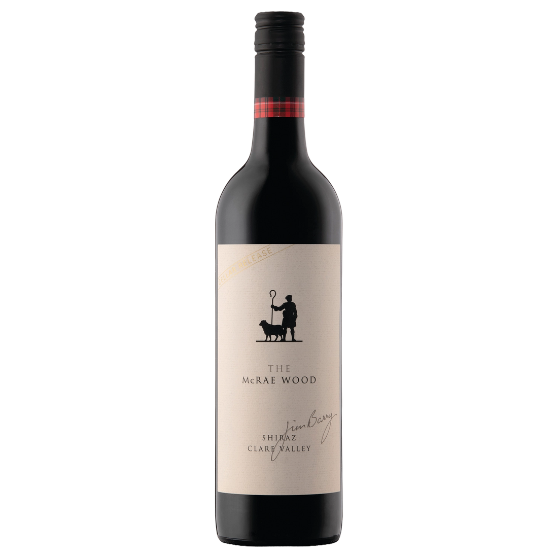 A bottle of Jim Barry The McRae Wood Shiraz Cellar Release 2018 750ml Red Wine
