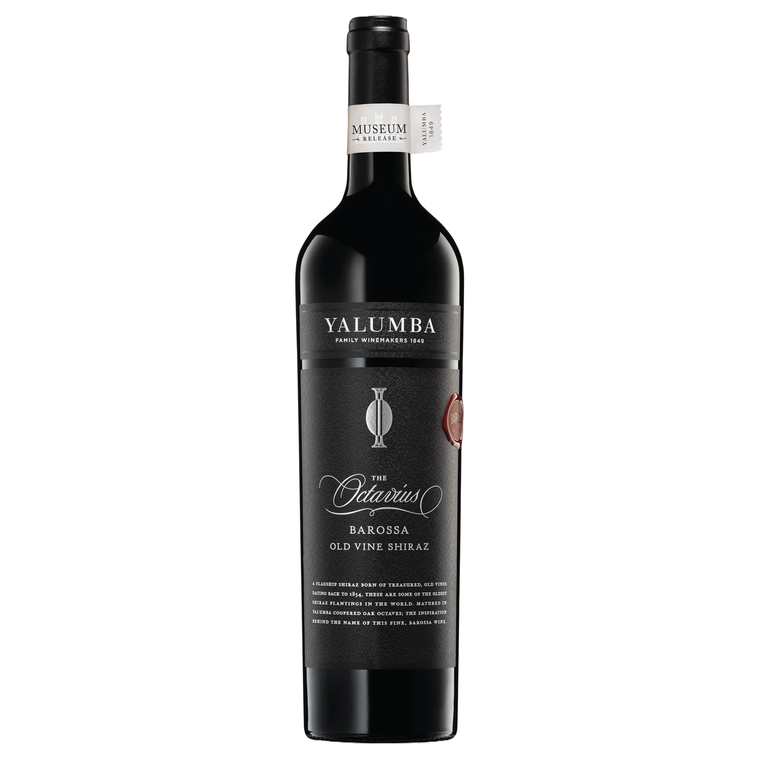 A bottle of Yalumba The Octavius Shiraz Museum Release 2016 750ml Red Wine