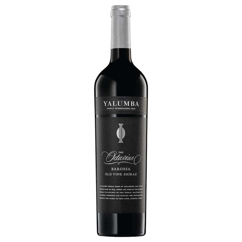A bottle of Yalumba The Octavius Shiraz Wooden Box 2019 750ml Red Wine