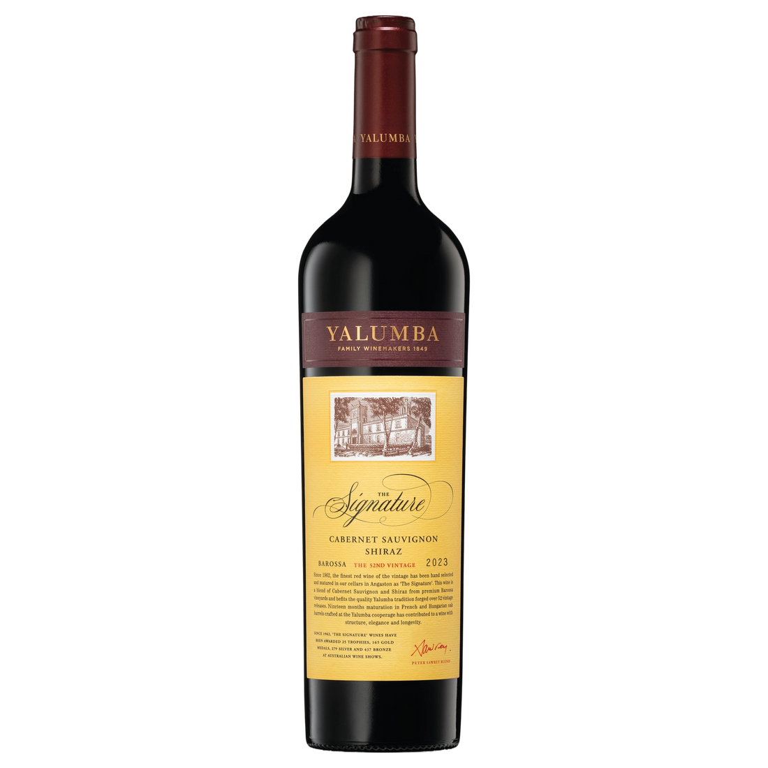 A bottle of Yalumba The Signature Cabernet Sauvignon & Shiraz 2023 750ml Red Wine
