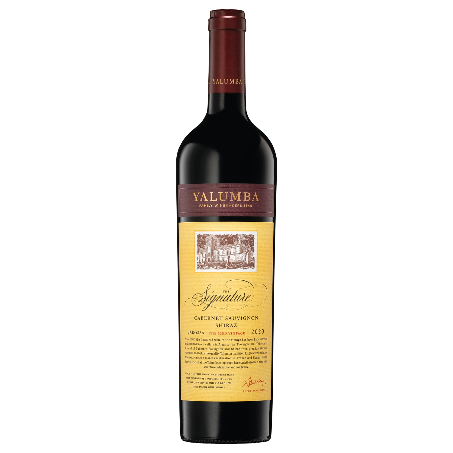 A bottle of Yalumba The Signature Cabernet Sauvignon & Shiraz 2023 750ml Red Wine