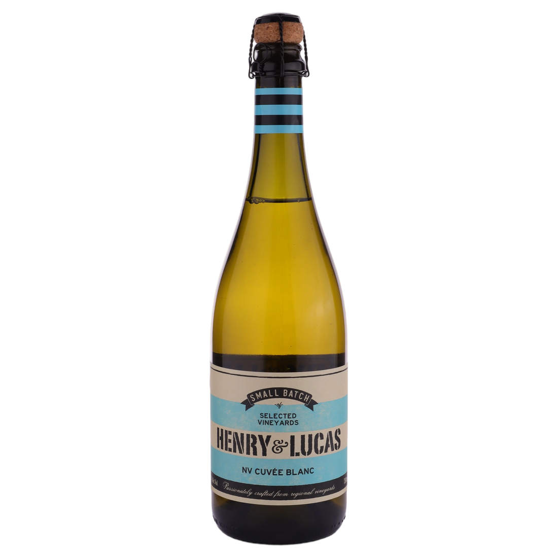 A bottle of Henry & Lucas Brut Cuvee NV 750ml Sparkling Wine