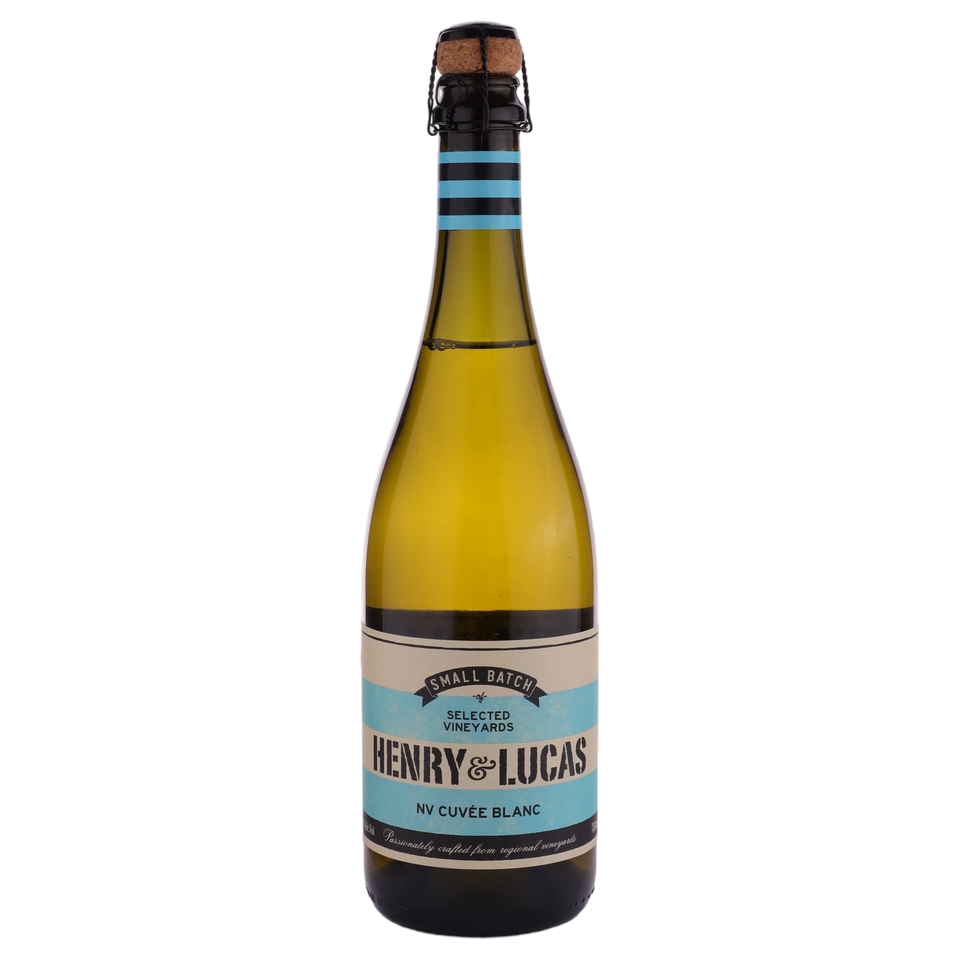 A bottle of Henry & Lucas Brut Cuvee NV 750ml Sparkling Wine