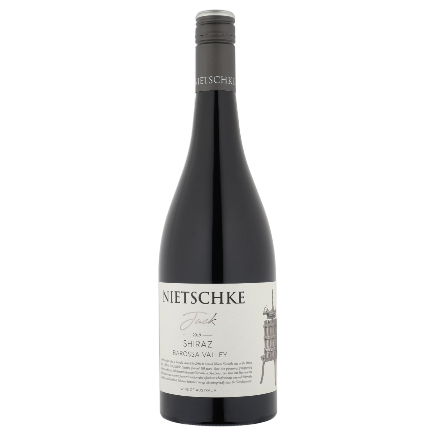 A bottle of Nietschke Jack Shiraz 2025 750ml Red Wine