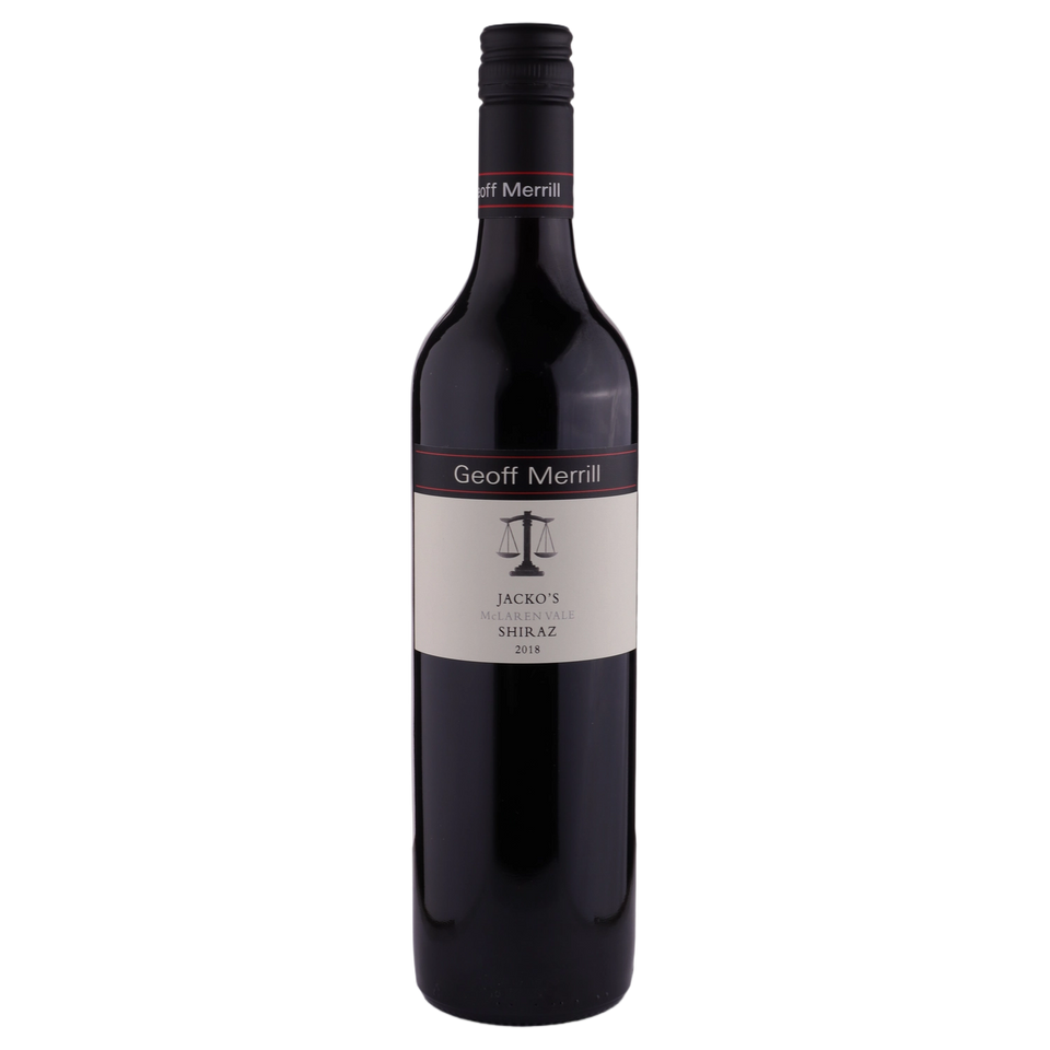 A bottle of Geoff Merrill Jacko's Shiraz 2018 750ml Red Wine