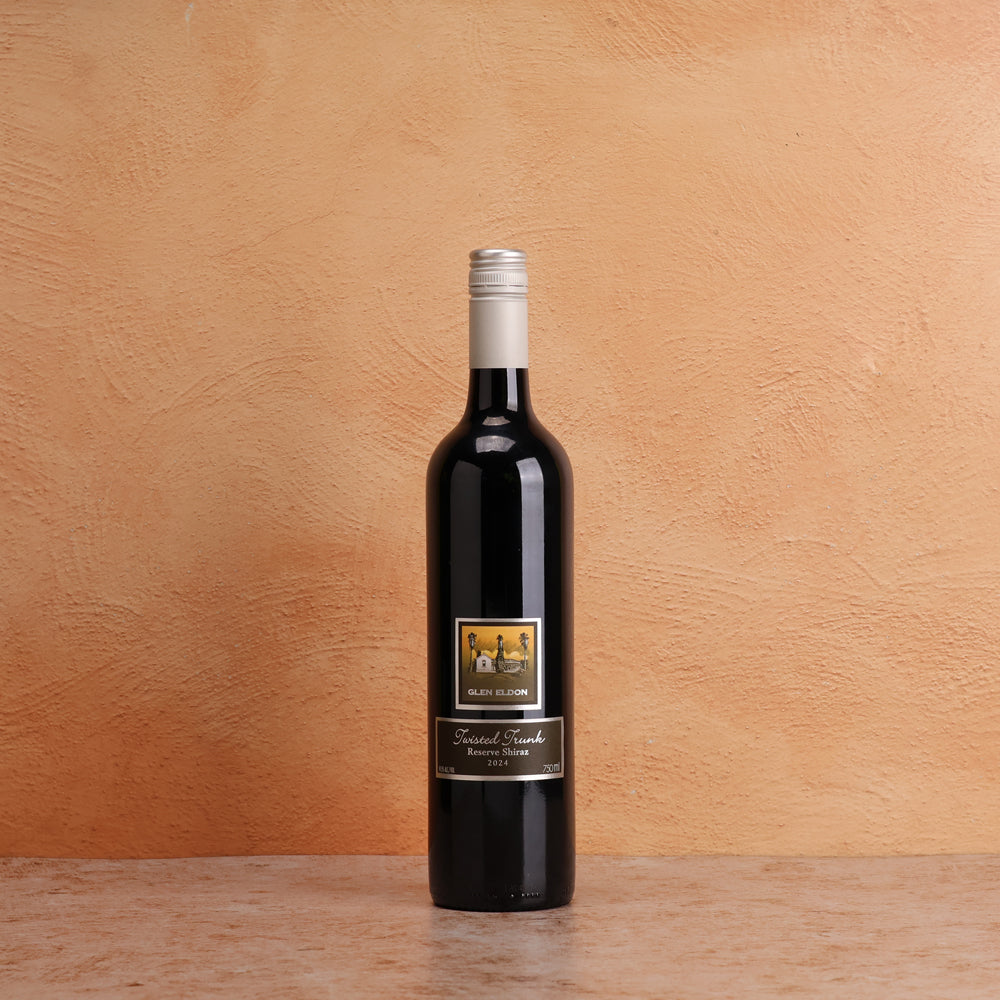 A bottle of Glen Eldon Twisted Trunk Reserve Shiraz 2024 750ml Red Wine