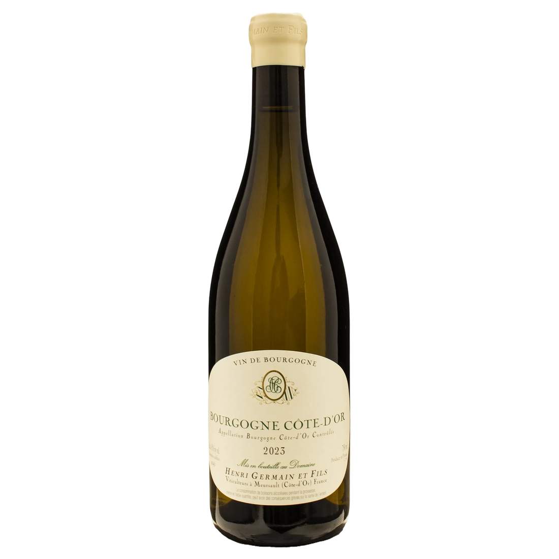 A bottle of Domaine Henri Germain Bourgogne Côte d'Or Blanc 2023 750ml White Wine