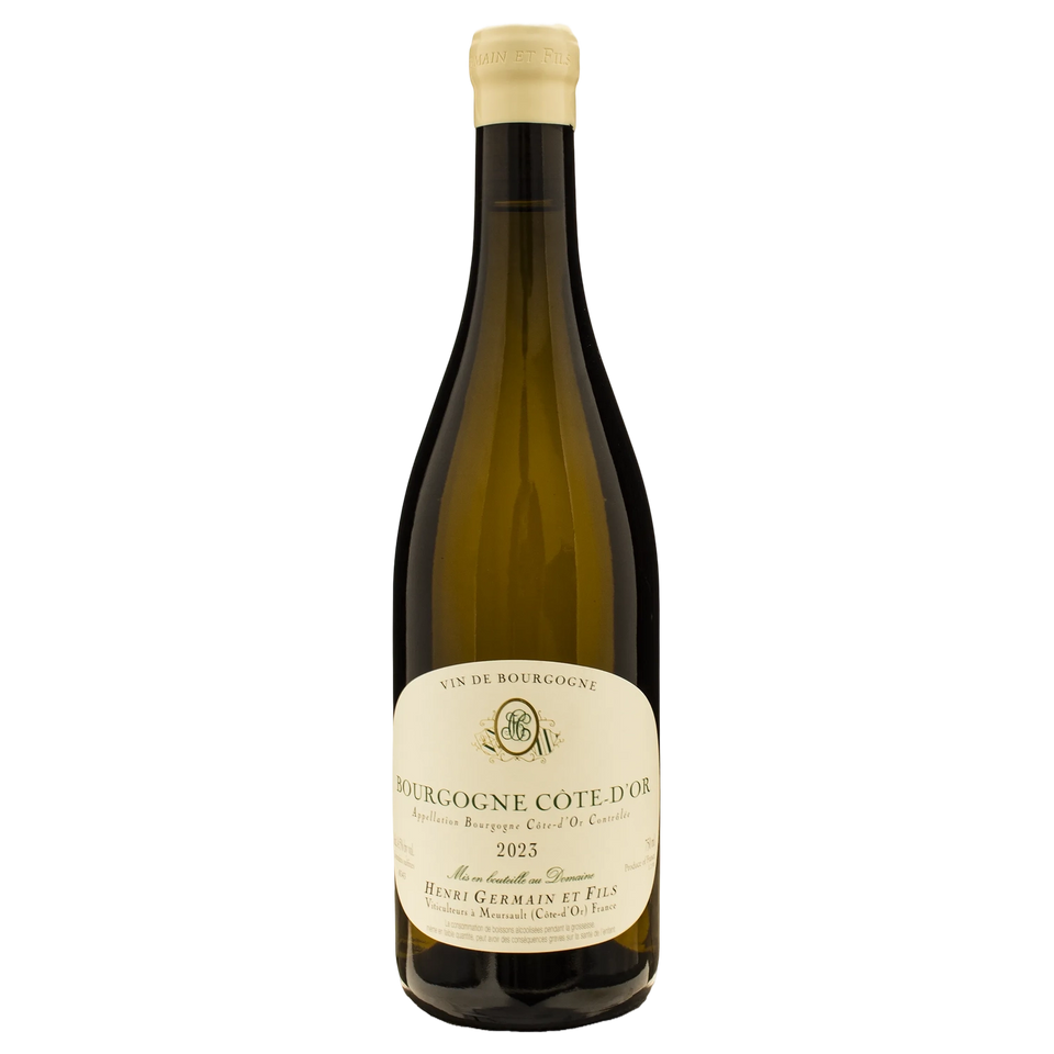 A bottle of Domaine Henri Germain Bourgogne Côte d'Or Blanc 2023 750ml White Wine