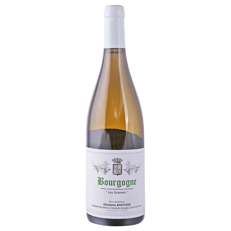 A bottle of Domaine Ghislaine Barthod Bourgogne Blanc Les Graviers 2024 750ml White Wine