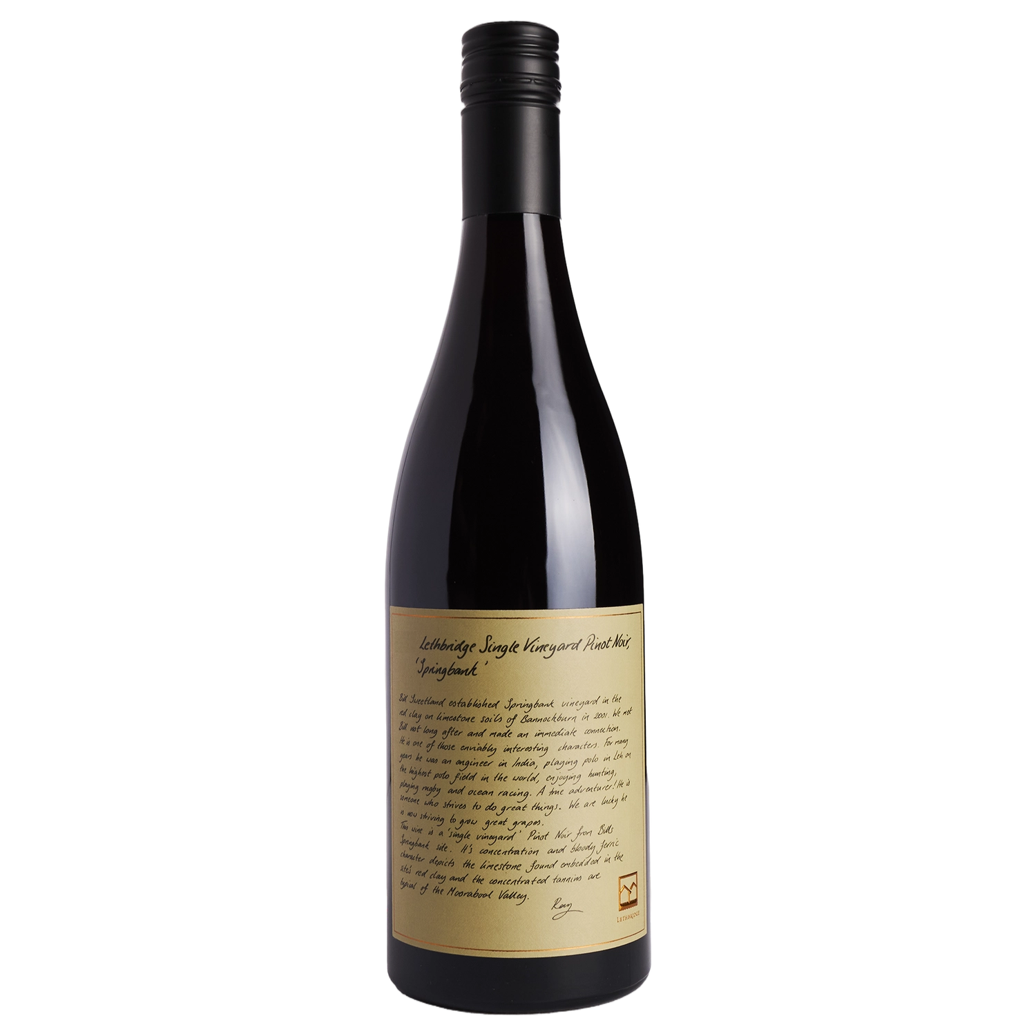 A bottle of Lethbridge SV Springbank Pinot Noir 2023 750ml Red Wine